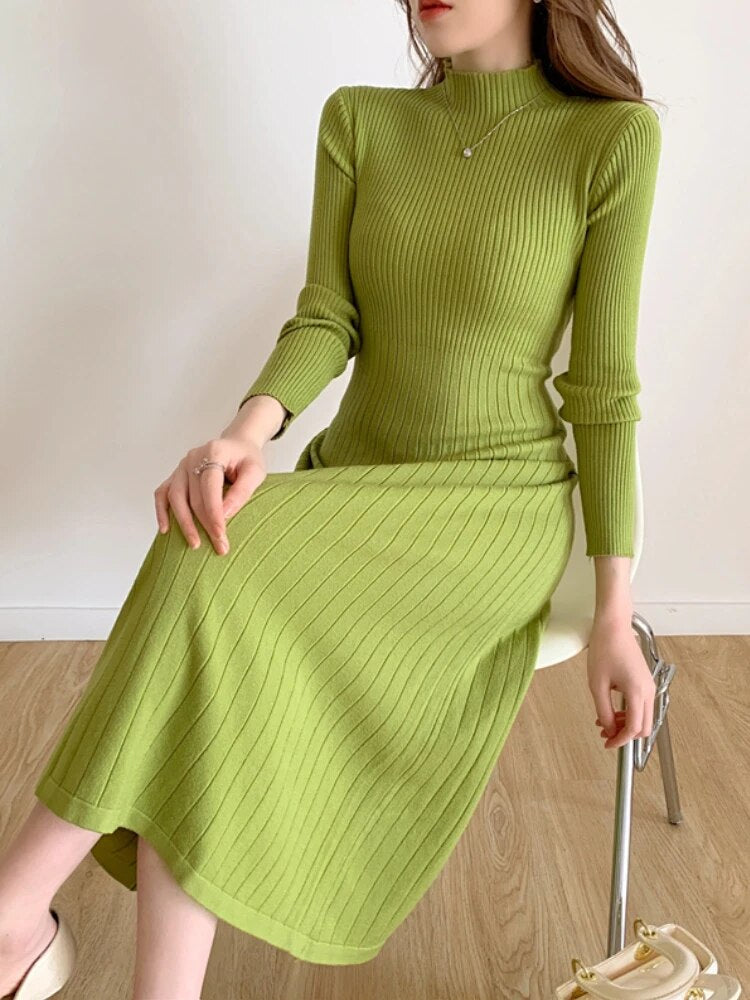 LONG SLEEVE KNITTED DRESS