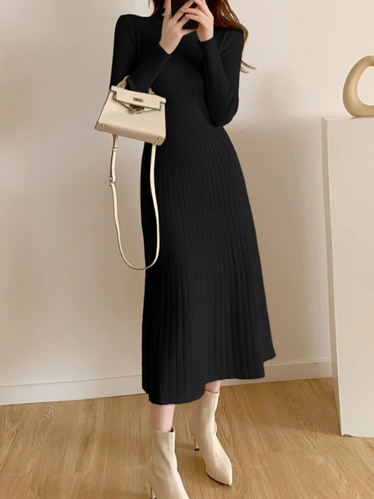 LONG SLEEVE KNITTED DRESS