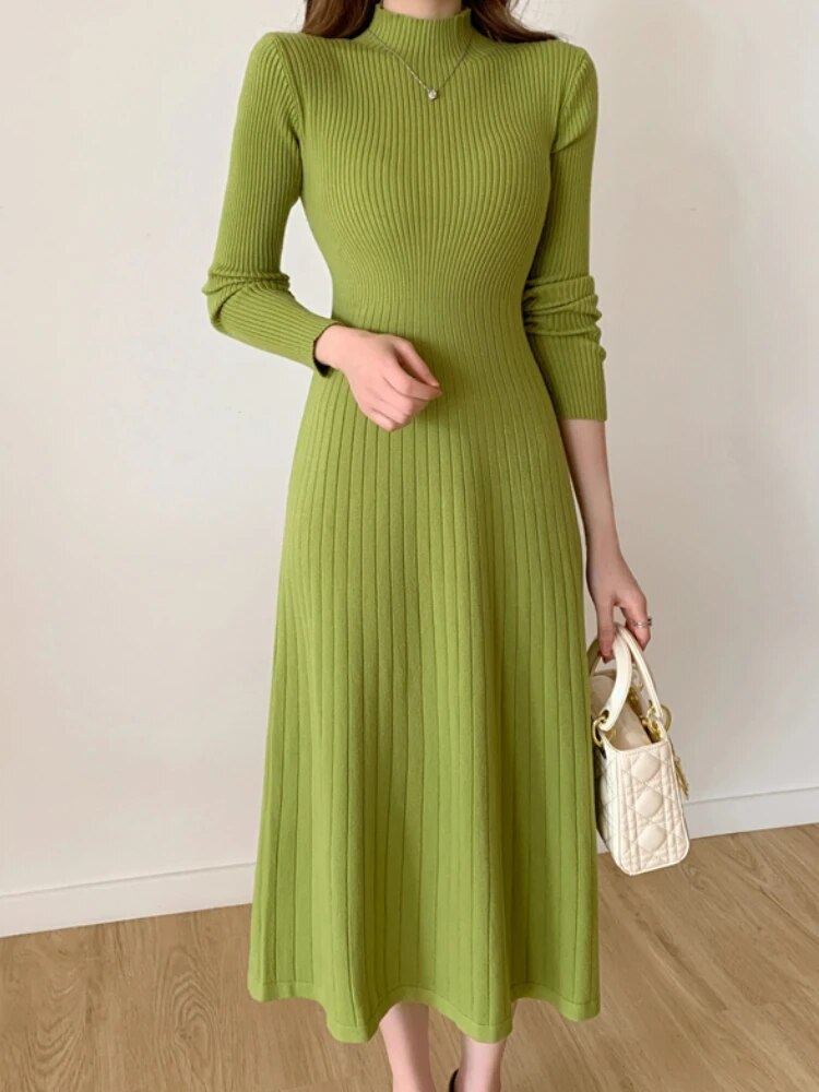 LONG SLEEVE KNITTED DRESS